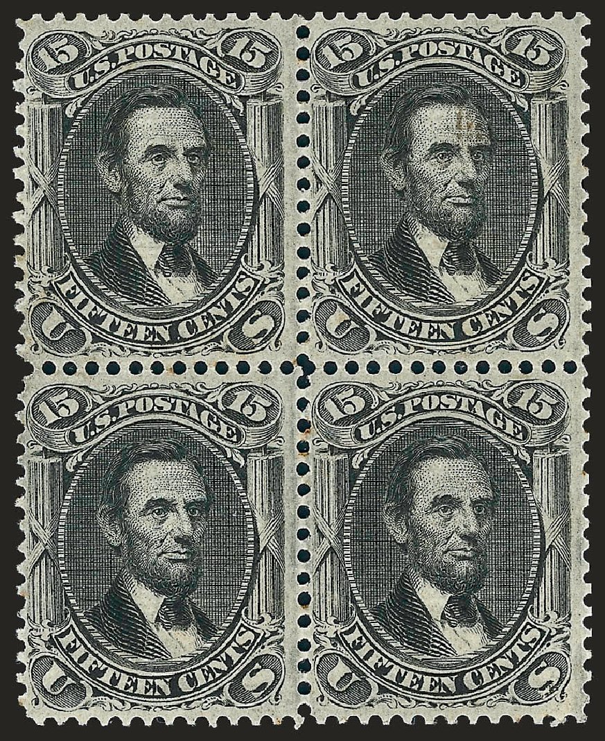 Price of US Stamps Scott 98: 15c 1868 Lincoln Grill. Robert Siegel Auction Galleries, Jan 2009, Sale 968, Lot 125