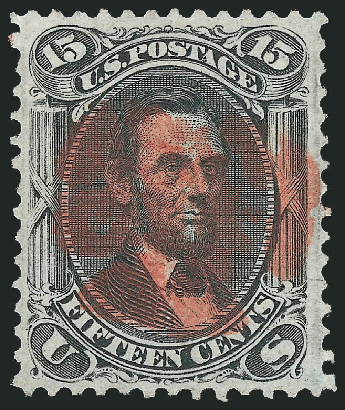 US Stamp Values Scott Catalogue 98 - 1868 15c Lincoln Grill. Robert Siegel Auction Galleries, Oct 2010, Sale 997, Lot 5405