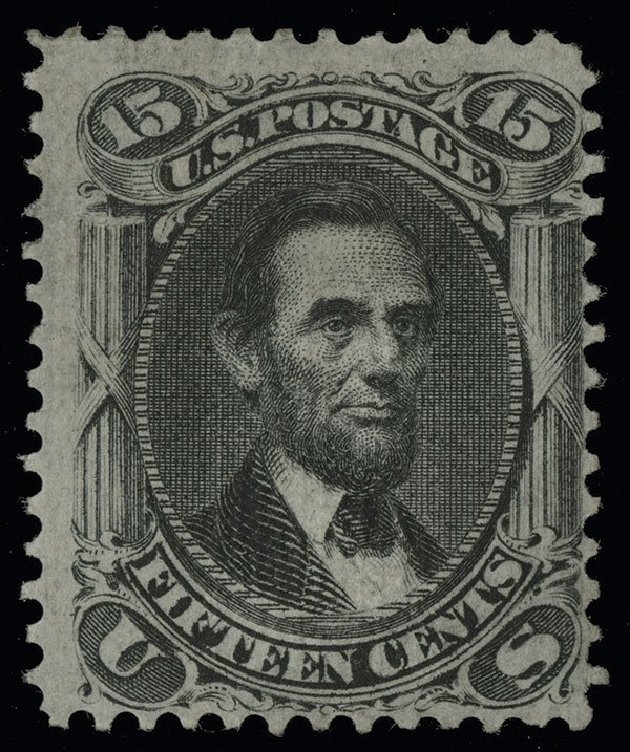US Stamp Price Scott Catalogue 98 - 15c 1868 Lincoln Grill. Spink Shreves Galleries, Aug 2013, Sale 144, Lot 145