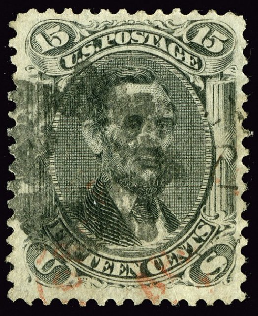 Cost of US Stamp Scott #98 - 1868 15c Lincoln Grill. Spink Shreves Galleries, May 2014, Sale 148, Lot 135