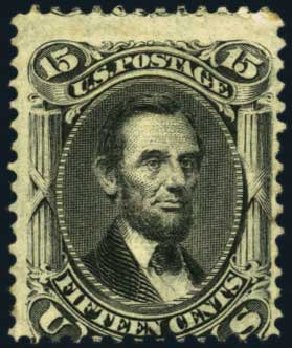 US Stamp Value Scott Catalog #98 - 15c 1868 Lincoln Grill. Harmer-Schau Auction Galleries, Aug 2012, Sale 94, Lot 1162