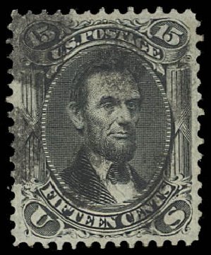 Prices of US Stamp Scott Catalogue 98 - 15c 1868 Lincoln Grill. Daniel Kelleher Auctions, Jul 2011, Sale 625, Lot 732