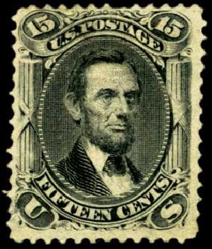 Costs of US Stamp Scott Cat. 98: 1868 15c Lincoln Grill. Harmer-Schau Auction Galleries, Feb 2012, Sale 92, Lot 903