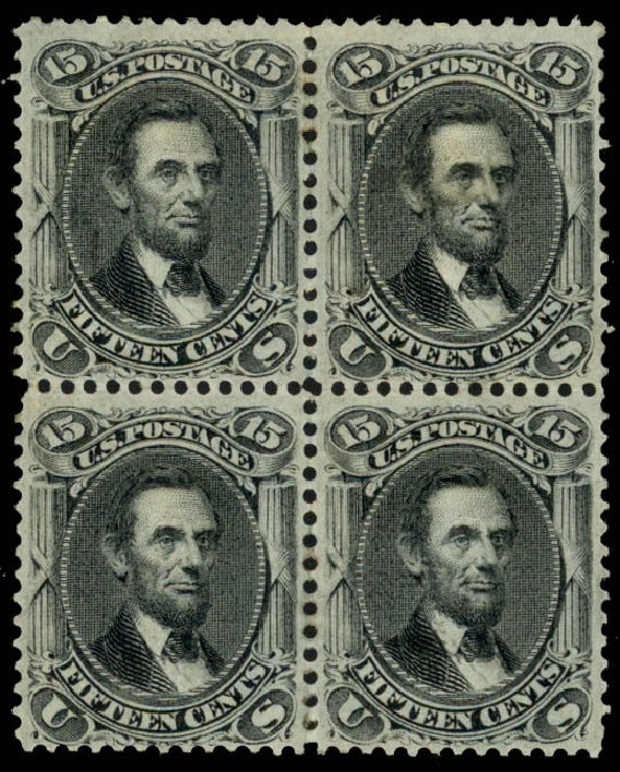 Cost of US Stamps Scott Cat. 98 - 15c 1868 Lincoln Grill. Daniel Kelleher Auctions, Apr 2013, Sale 636, Lot 123