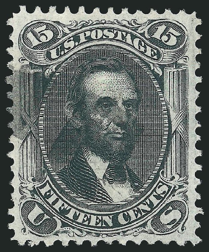 US Stamp Value Scott Cat. #98 - 1868 15c Lincoln Grill. Robert Siegel Auction Galleries, Mar 2013, Sale 1040, Lot 1343