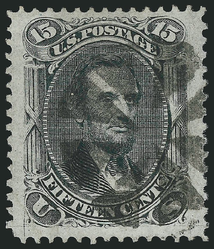 US Stamp Price Scott 98: 1868 15c Lincoln Grill. Robert Siegel Auction Galleries, Mar 2014, Sale 1067, Lot 1086