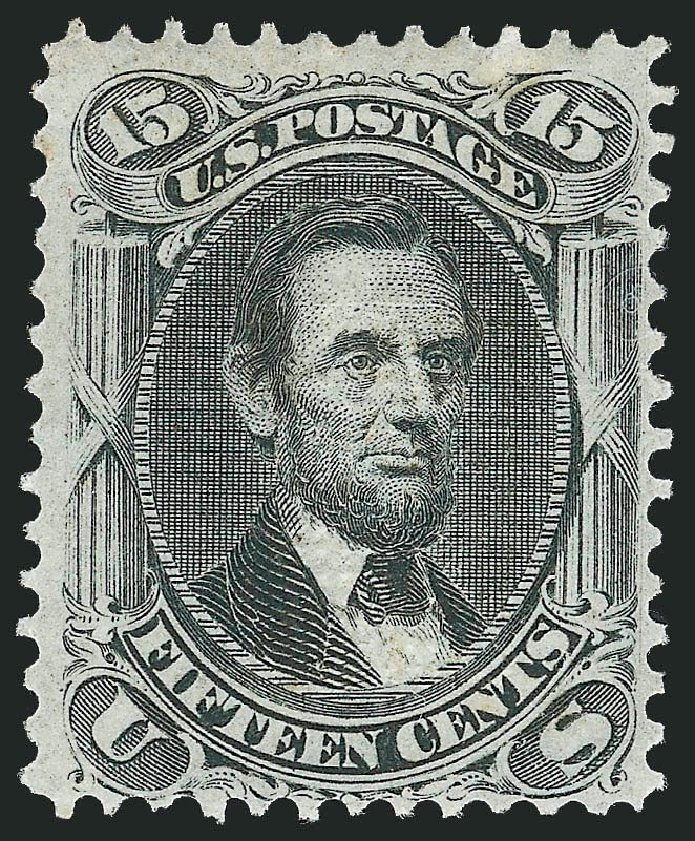 US Stamps Values Scott Cat. #98 - 15c 1868 Lincoln Grill. Robert Siegel Auction Galleries, Dec 2014, Sale 1090, Lot 1236