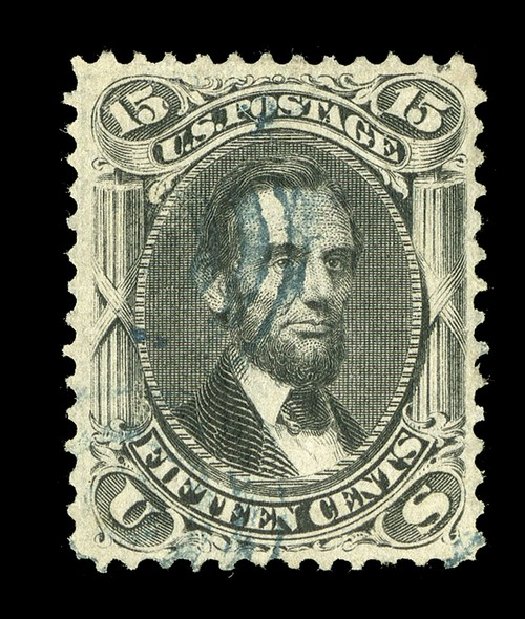 Cost of US Stamps Scott 98 - 15c 1868 Lincoln Grill. Spink Shreves Galleries, May 2014, Sale 148, Lot 136