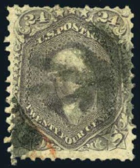 US Stamps Price Scott Catalogue # 99 - 1869 24c Washington Grill. Harmer-Schau Auction Galleries, Oct 2012, Sale 95, Lot 178