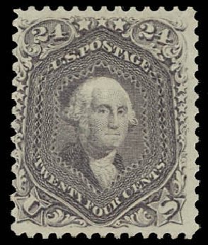 US Stamp Prices Scott Catalogue # 99: 1869 24c Washington Grill. Daniel Kelleher Auctions, Aug 2012, Sale 631, Lot 798