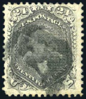 US Stamps Prices Scott Catalog 99: 1869 24c Washington Grill. Harmer-Schau Auction Galleries, Jun 2008, Sale 78, Lot 1339