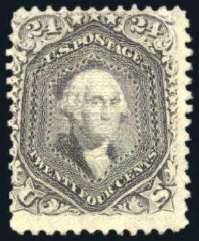 Cost of US Stamps Scott Catalog #99: 1869 24c Washington Grill. Harmer-Schau Auction Galleries, Aug 2011, Sale 90, Lot 1249
