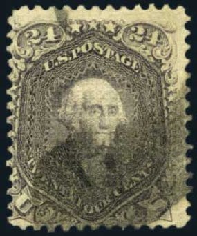 Value of US Stamp Scott 99: 24c 1869 Washington Grill. Harmer-Schau Auction Galleries, Aug 2012, Sale 94, Lot 1169