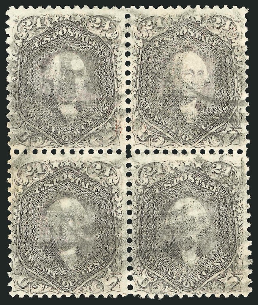 Values of US Stamp Scott 99 - 24c 1869 Washington Grill. Robert Siegel Auction Galleries, Nov 2014, Sale 1084, Lot 3290
