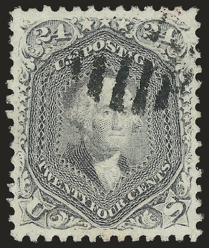 Price of US Stamps Scott #99 - 24c 1869 Washington Grill. Robert Siegel Auction Galleries, Jun 2010, Sale 989, Lot 110