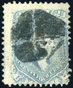 Prices of US Stamp Scott # 99: 24c 1869 Washington Grill. Harmer-Schau Auction Galleries, Oct 2009, Sale 83, Lot 351
