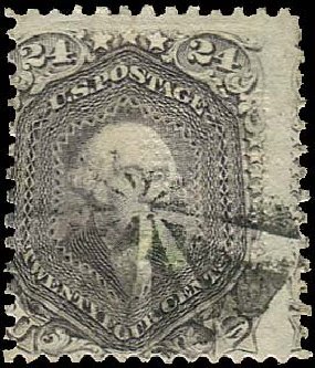 US Stamps Values Scott 99 - 1869 24c Washington Grill. Regency-Superior, Nov 2014, Sale 108, Lot 231