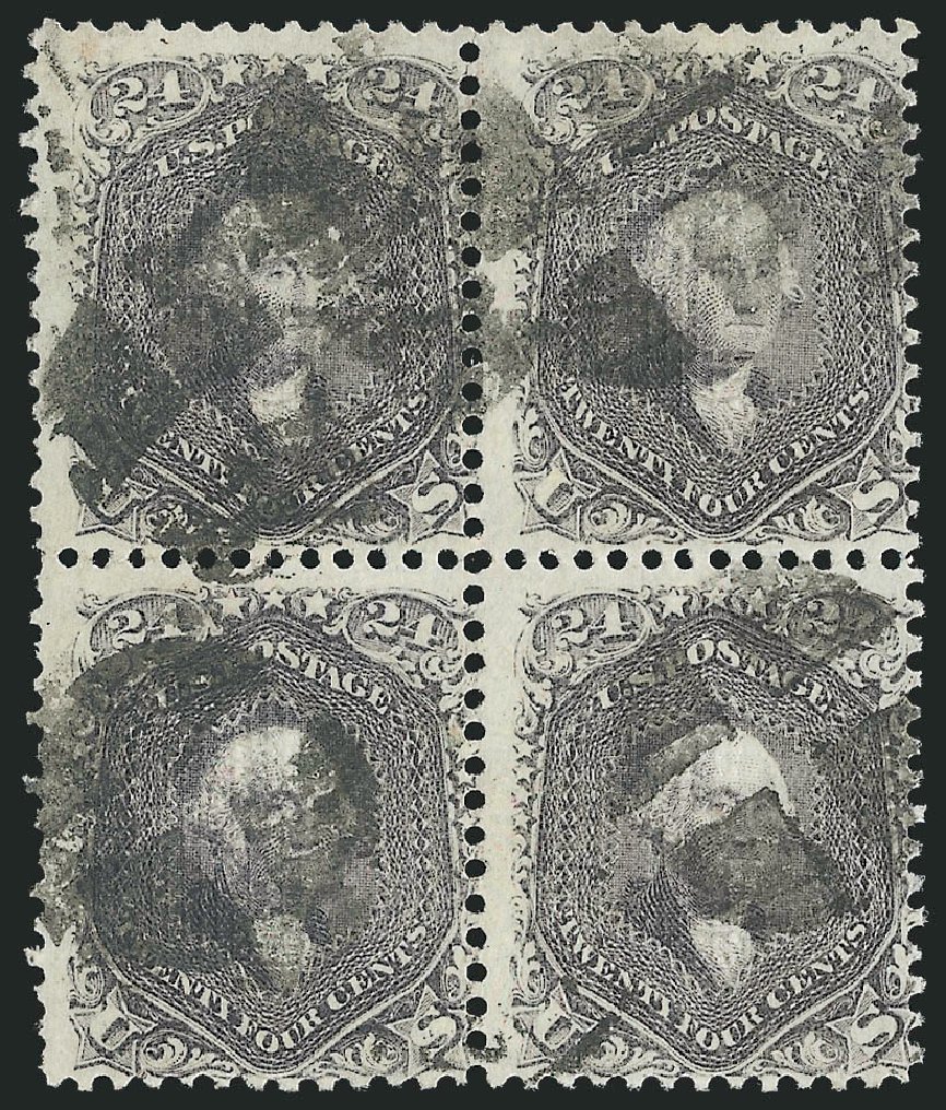 US Stamp Prices Scott Cat. #99 - 1869 24c Washington Grill. Robert Siegel Auction Galleries, Nov 2014, Sale 1084, Lot 3291