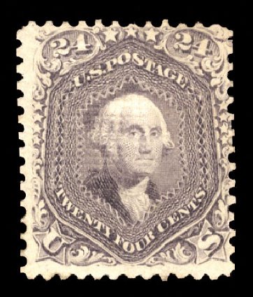 US Stamps Values Scott Cat. 99: 24c 1869 Washington Grill. Cherrystone Auctions, Oct 2012, Sale 201210, Lot 74