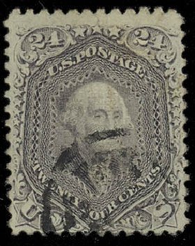 US Stamp Price Scott Cat. #99 - 24c 1869 Washington Grill. Daniel Kelleher Auctions, Oct 2012, Sale 632, Lot 1014