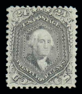Prices of US Stamps Scott Catalogue 99: 1869 24c Washington Grill. Matthew Bennett International, Oct 2007, Sale 320, Lot 415