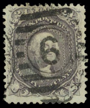 Costs of US Stamps Scott Cat. #99 - 24c 1869 Washington Grill. Daniel Kelleher Auctions, Sep 2014, Sale 655, Lot 245