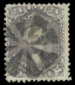 US Stamps Price Scott Cat. 99 - 1869 24c Washington Grill. Daniel Kelleher Auctions, Jan 2015, Sale 663, Lot 1325
