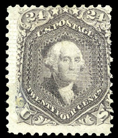 US Stamp Value Scott Cat. 99: 24c 1869 Washington Grill. Matthew Bennett International, Mar 2012, Sale 344, Lot 4302