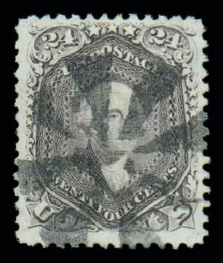 Values of US Stamps Scott #99: 24c 1869 Washington Grill. Matthew Bennett International, Dec 2007, Sale 325, Lot 1553