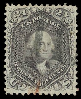 Values of US Stamps Scott Cat. 99: 1869 24c Washington Grill. Daniel Kelleher Auctions, Jul 2011, Sale 625, Lot 733