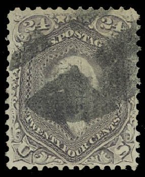 Values of US Stamps Scott Catalogue #99 - 24c 1869 Washington Grill. Daniel Kelleher Auctions, Oct 2012, Sale 632, Lot 1013