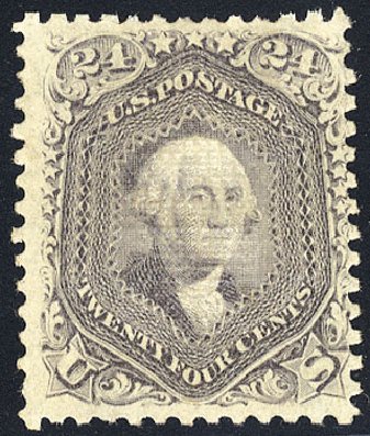 Prices of US Stamps Scott Catalogue 99 - 24c 1869 Washington Grill. Cherrystone Auctions, Mar 2009, Sale 200903, Lot 86
