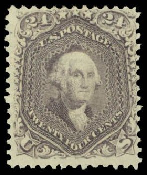 Prices of US Stamp Scott Catalogue #99 - 1869 24c Washington Grill. Daniel Kelleher Auctions, Dec 2014, Sale 661, Lot 106