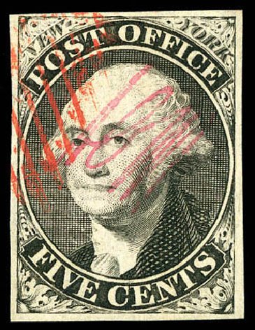 US Stamps Prices Scott Cat. #9X1: 5c 1846 New York Postmasters Provisional. Matthew Bennett International, Dec 2008, Sale 330, Lot 1287