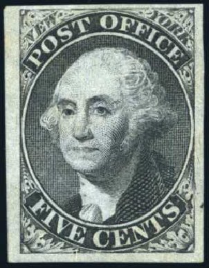 US Stamps Value Scott #9X1: 1846 5c New York Postmasters Provisional. Harmer-Schau Auction Galleries, Aug 2011, Sale 90, Lot 1027