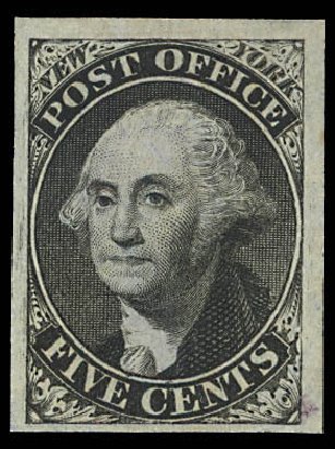 US Stamp Value Scott Cat. # 9X1 - 5c 1846 New York Postmasters Provisional. Daniel Kelleher Auctions, Dec 2012, Sale 633, Lot 337