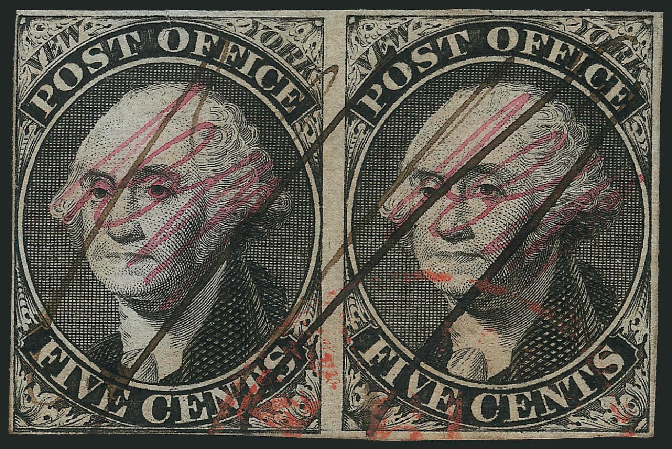 US Stamps Value Scott Catalogue #9X1: 5c 1846 New York Postmasters Provisional. Robert Siegel Auction Galleries, Mar 2013, Sale 1040, Lot 1147