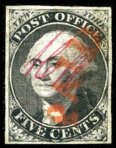 Prices of US Stamps Scott Catalog # 9X1: 5c 1846 New York Postmasters Provisional. Matthew Bennett International, Mar 2012, Sale 344, Lot 4168