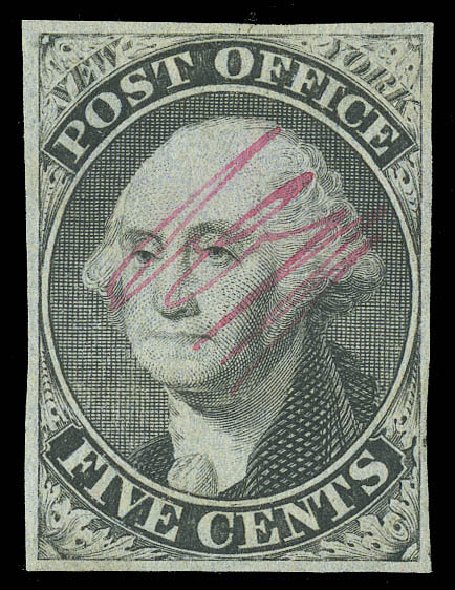 US Stamp Price Scott Catalog 9X1: 1846 5c New York Postmasters Provisional. Matthew Bennett International, Sep 2012, Sale 346, Lot 668
