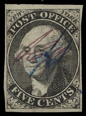 Value of US Stamps Scott Cat. # 9X1 - 1846 5c New York Postmasters Provisional. Daniel Kelleher Auctions, Aug 2012, Sale 631, Lot 628