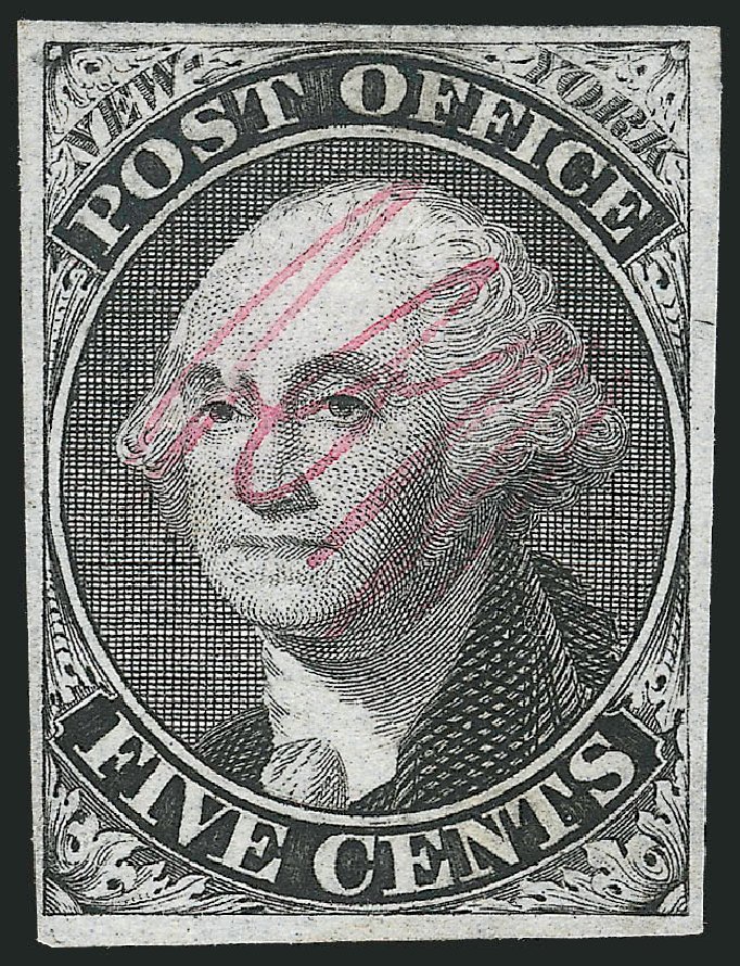 Costs of US Stamps Scott Catalog #9X1 - 1846 5c New York Postmasters Provisional. Robert Siegel Auction Galleries, Dec 2010, Sale 999, Lot 528