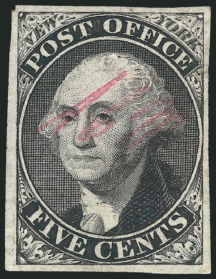 Costs of US Stamps Scott Catalog #9X1 - 5c 1846 New York Postmasters Provisional. Robert Siegel Auction Galleries, Dec 2010, Sale 999, Lot 548