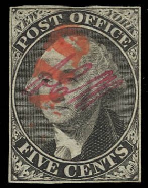 Prices of US Stamp Scott Cat. # 9X1: 1846 5c New York Postmasters Provisional. Daniel Kelleher Auctions, Aug 2012, Sale 631, Lot 629