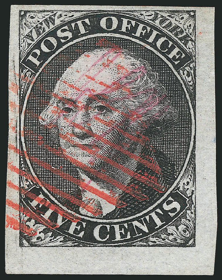Value of US Stamps Scott Catalog #9X1 - 5c 1846 New York Postmasters Provisional. Robert Siegel Auction Galleries, Nov 2013, Sale 1061, Lot 3309