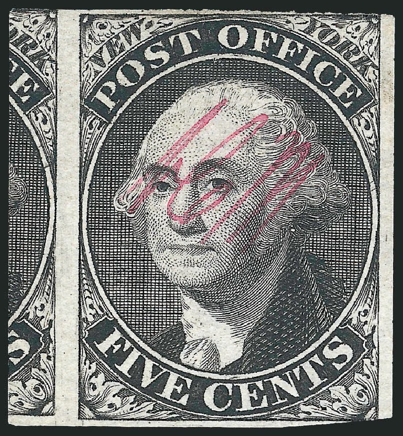 Prices of US Stamp Scott Cat. 9X1: 5c 1846 New York Postmasters Provisional. Robert Siegel Auction Galleries, Dec 2010, Sale 999, Lot 549