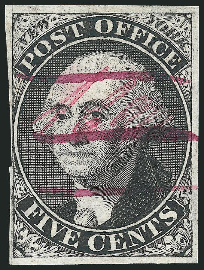 US Stamps Prices Scott #9X1 - 1846 5c New York Postmasters Provisional. Robert Siegel Auction Galleries, Dec 2010, Sale 999, Lot 559
