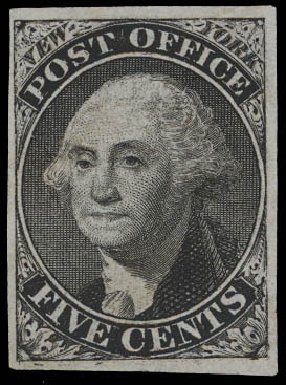 US Stamps Value Scott Catalog #9X1: 5c 1846 New York Postmasters Provisional. Daniel Kelleher Auctions, Aug 2012, Sale 631, Lot 630