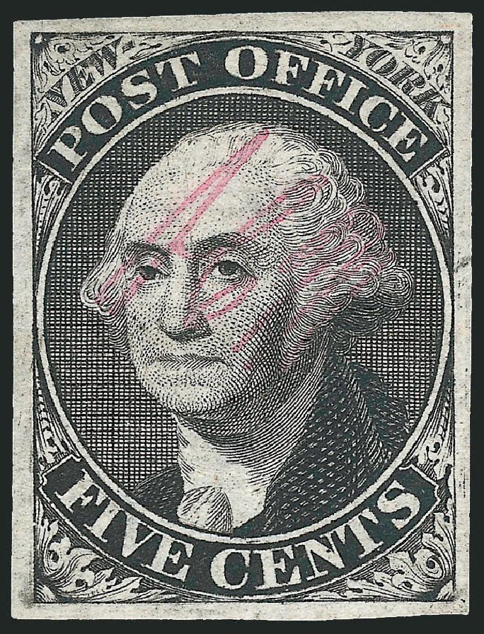 Value of US Stamps Scott Catalog #9X1: 5c 1846 New York Postmasters Provisional. Robert Siegel Auction Galleries, Apr 2012, Sale 1023, Lot 2020