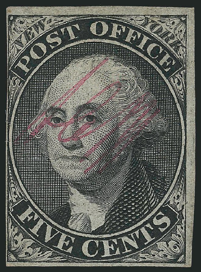 Prices of US Stamps Scott 9X1 - 1846 5c New York Postmasters Provisional. Robert Siegel Auction Galleries, Jun 2012, Sale 1026, Lot 1100