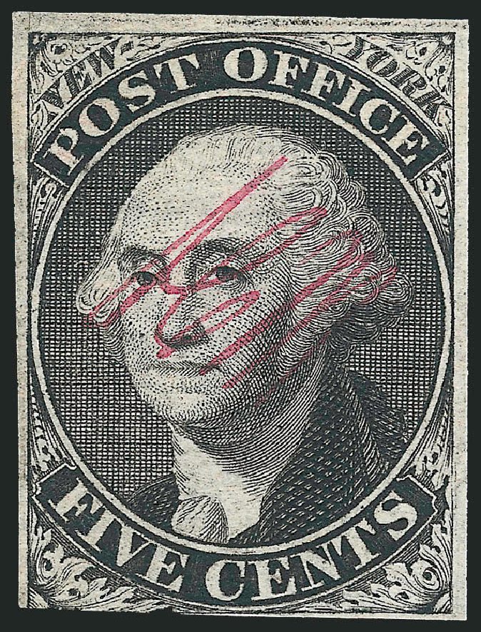 Values of US Stamp Scott Cat. # 9X1: 5c 1846 New York Postmasters Provisional. Robert Siegel Auction Galleries, Dec 2010, Sale 999, Lot 550